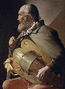 Georges de La Tour Blind Hurdy-Gurdy Player oil painting artist